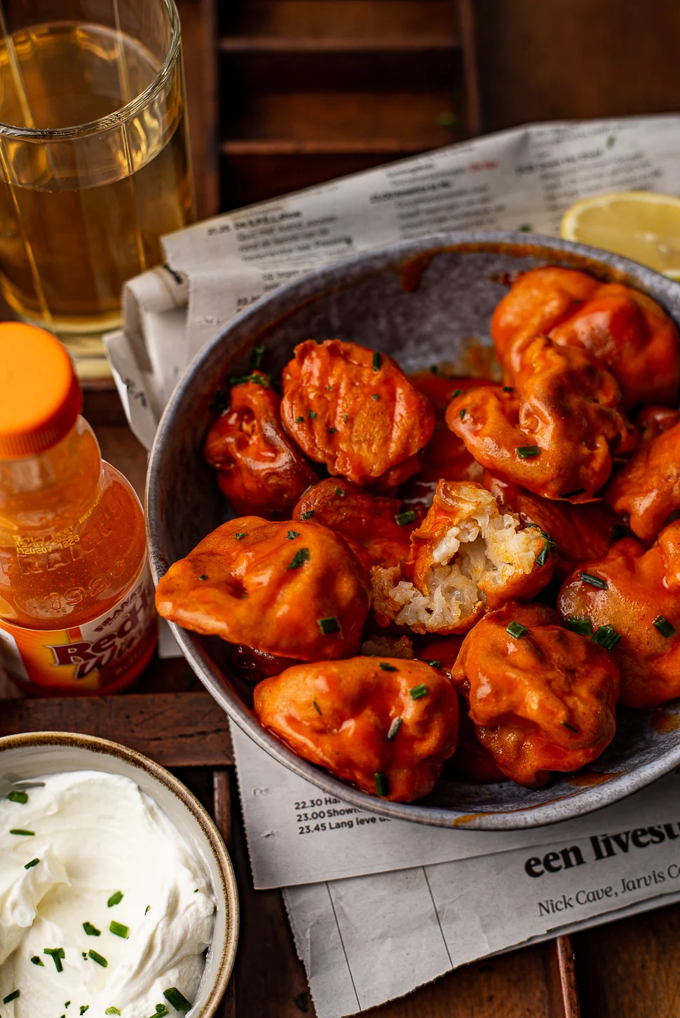 Buffalo Cauliflower wings met yoghurtdipsaus 3 Buffalo cauliflowerwings