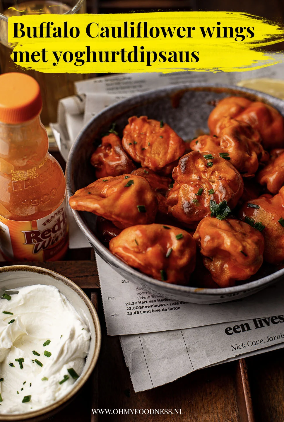 Buffalo Cauliflower wings met yoghurtdipsaus 5 Buffalo cauliflowerwings