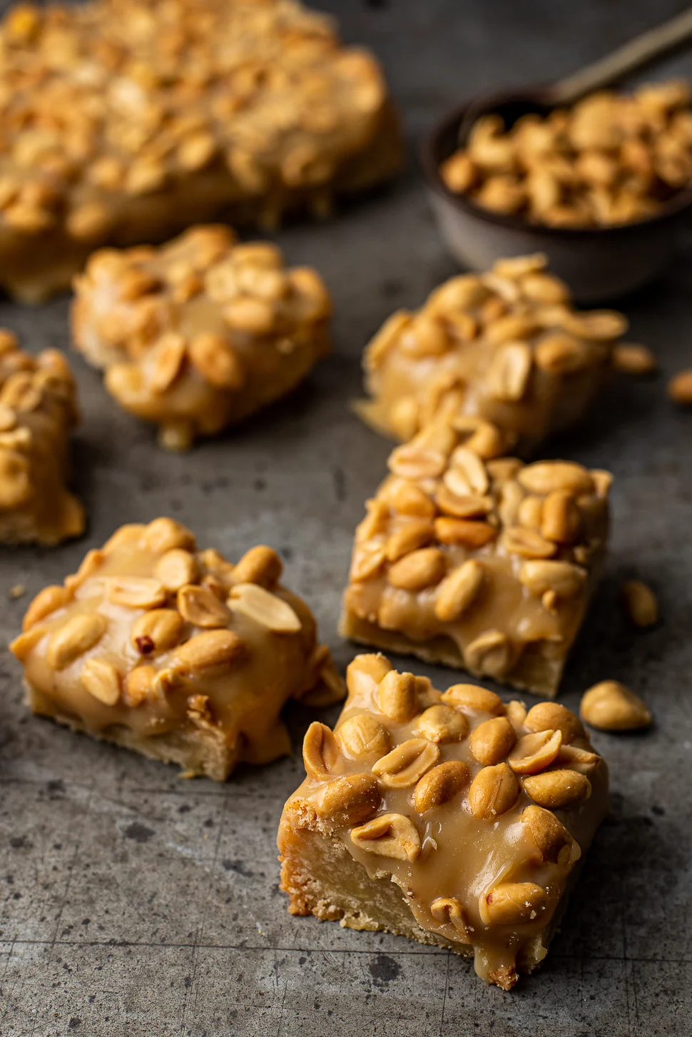 Karamelbars met gezouten pinda's
