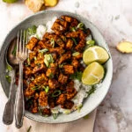 plakkerige tempeh met kokosrijst