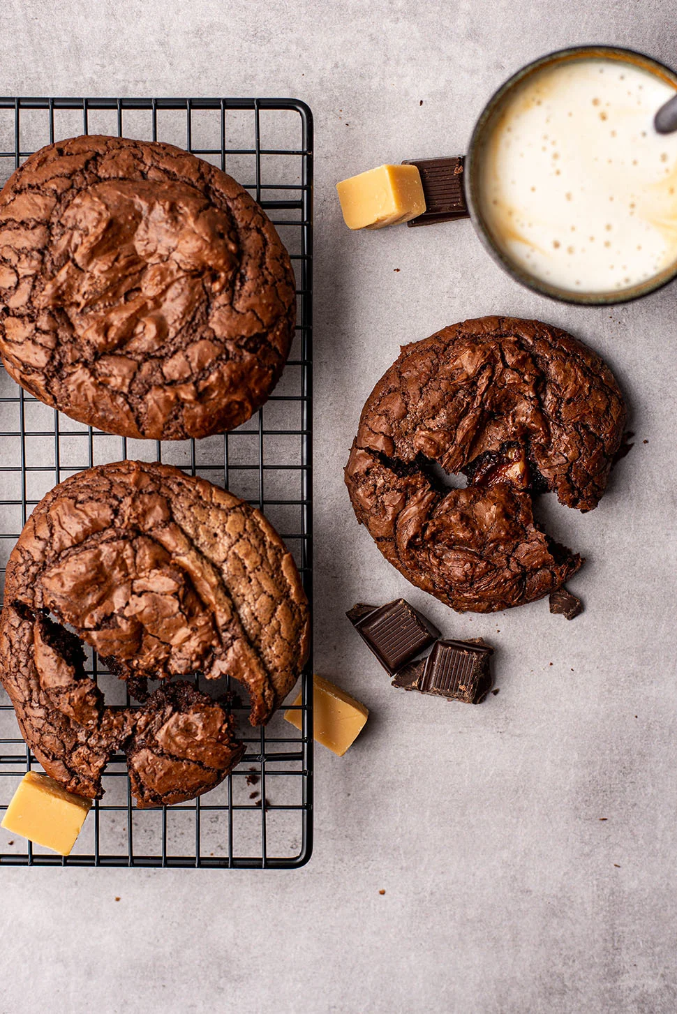 Browniekoekjes met gezouten karamel 1 Browniekoekjes met gezouten karamel