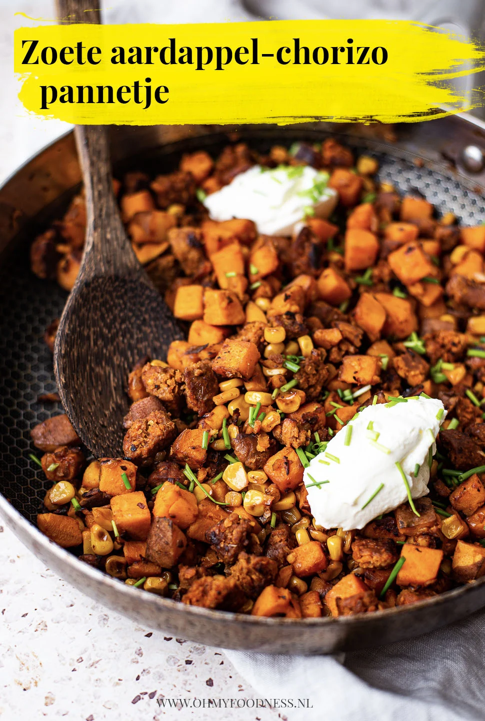 Campinggerecht: Zoete aardappel Chorizo pannetje 3 Zoete aardappel chorizo pannetje