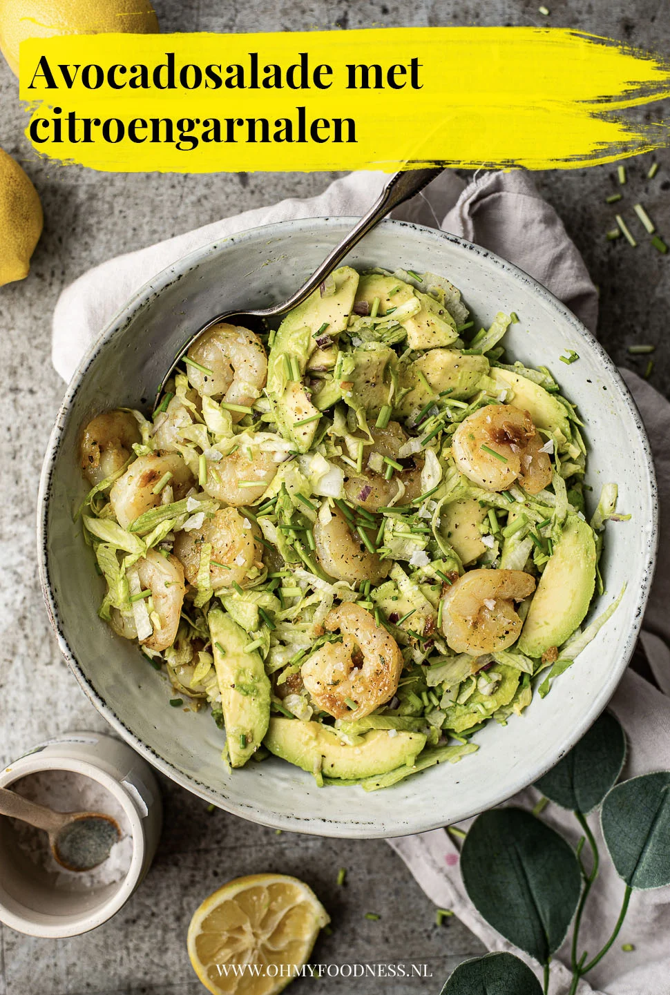 Avocadosalade met citroengarnalen 4 Avocadosalade met citroengarnalen