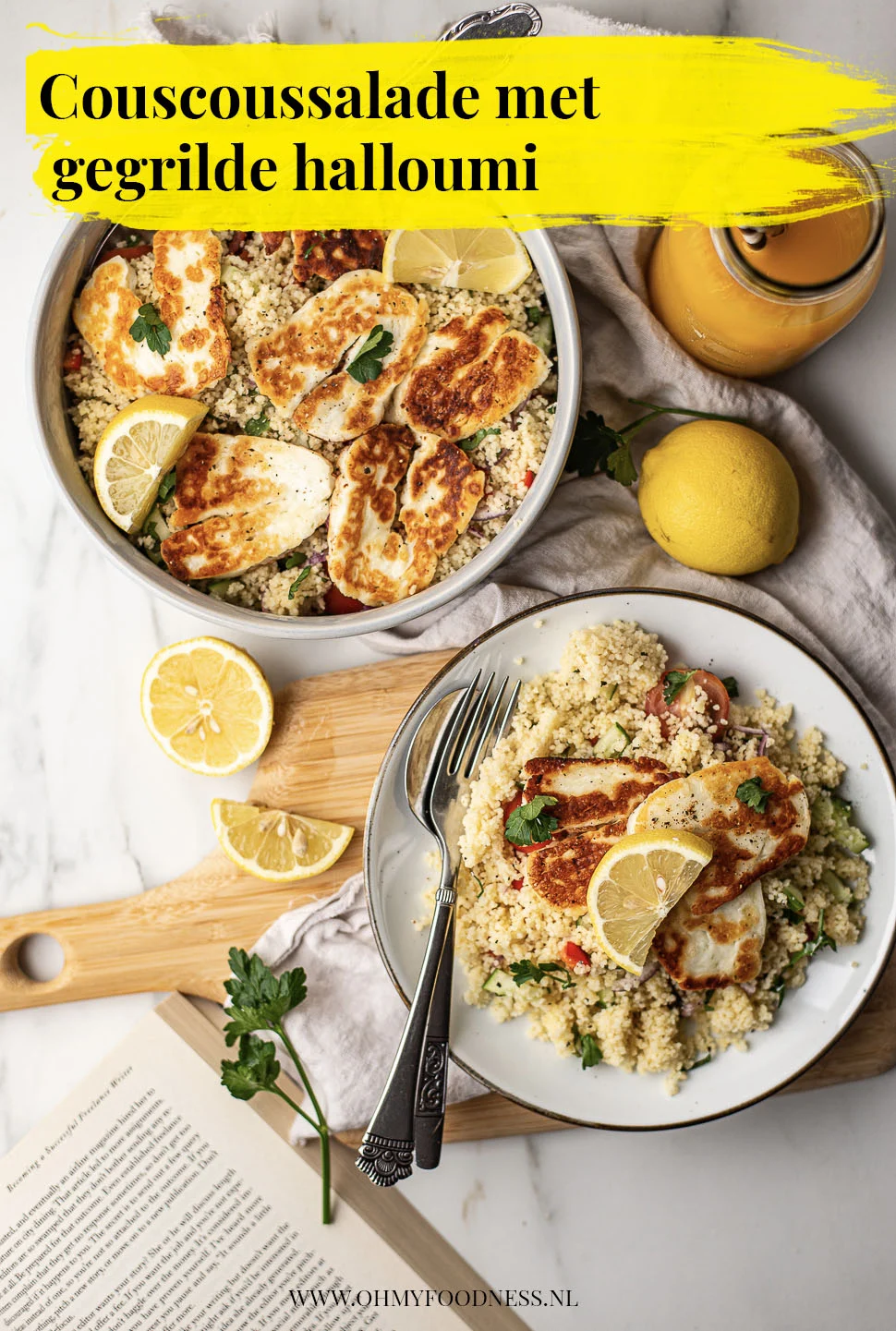 Couscoussalade met gegrilde halloumi 4 Couscoussalade met gegrilde halloumi