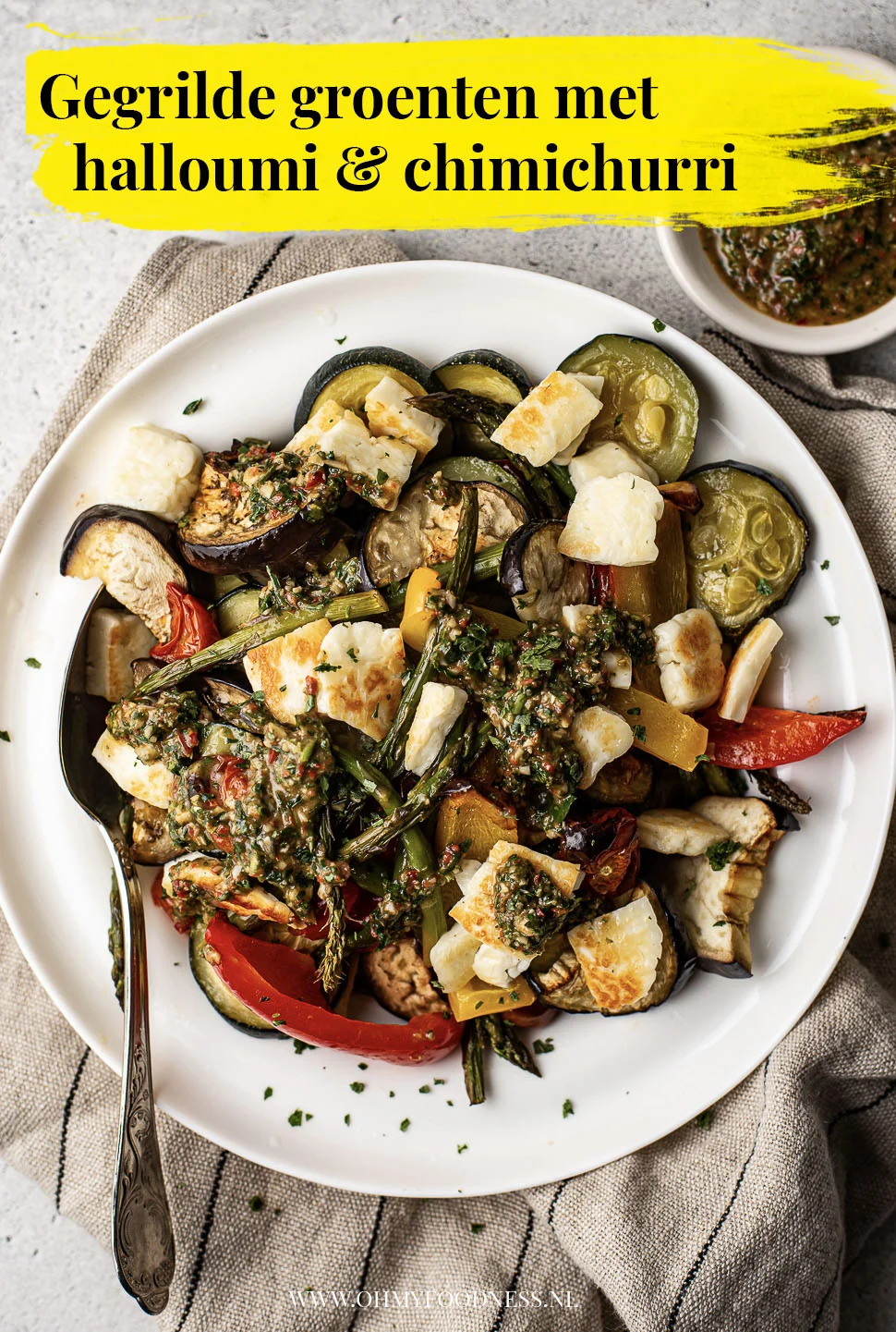 Gegrilde groenten met halloumi en chimichurri 4 gegrilde groenten met halloumi en chimichurri