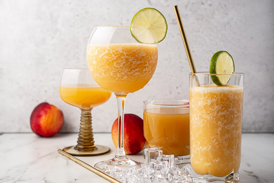 Margarita slush met perzik 3 Perzik-margarita slush