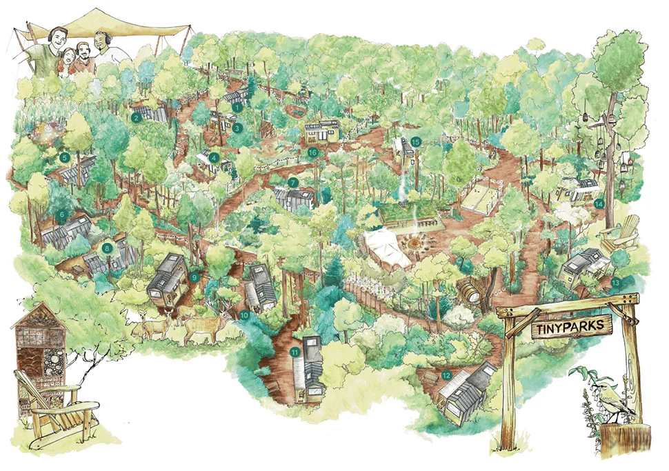 Bijzonder plekje: Tiny House Boshotel 1 Tiny House Boshotel plattegrond