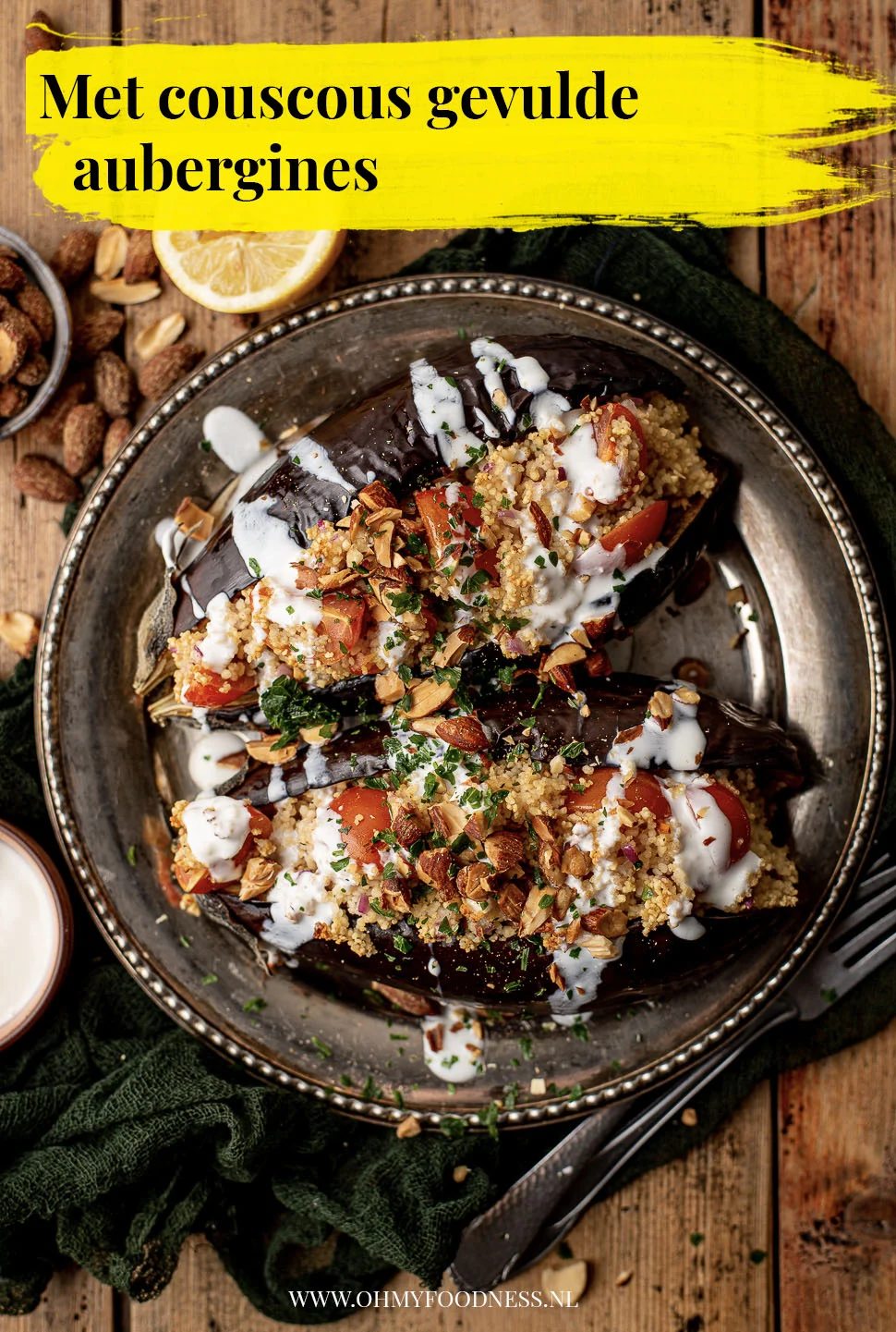 Met couscous gevulde aubergine 4 Met couscous gevulde aubergine