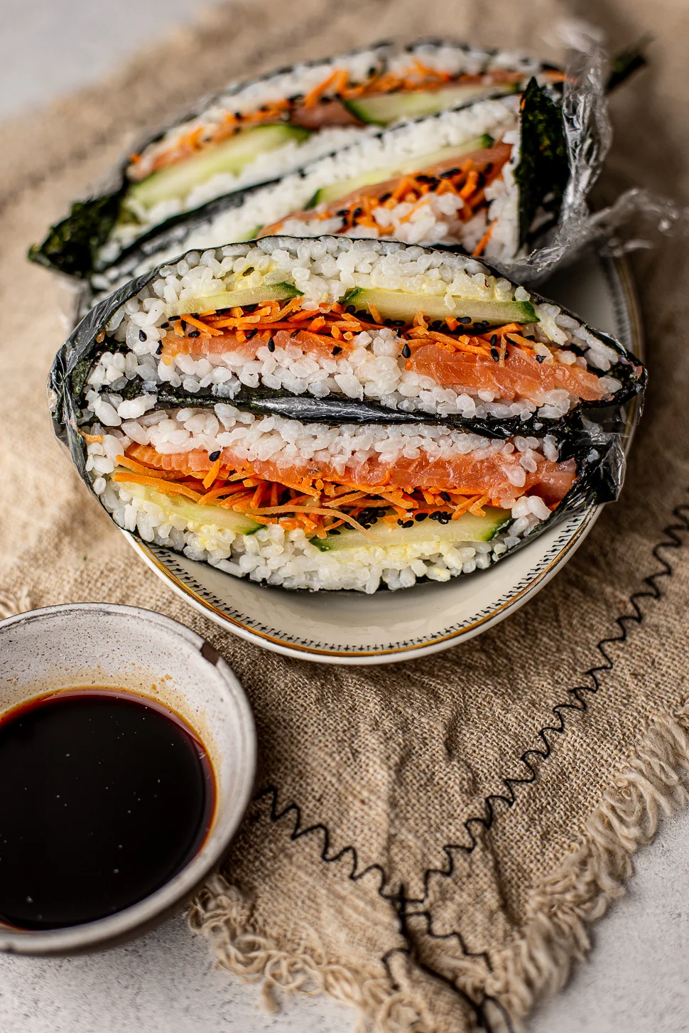 Sushi sandwich met gerookte zalm 1 Sushi sandwich met gerookte zalm