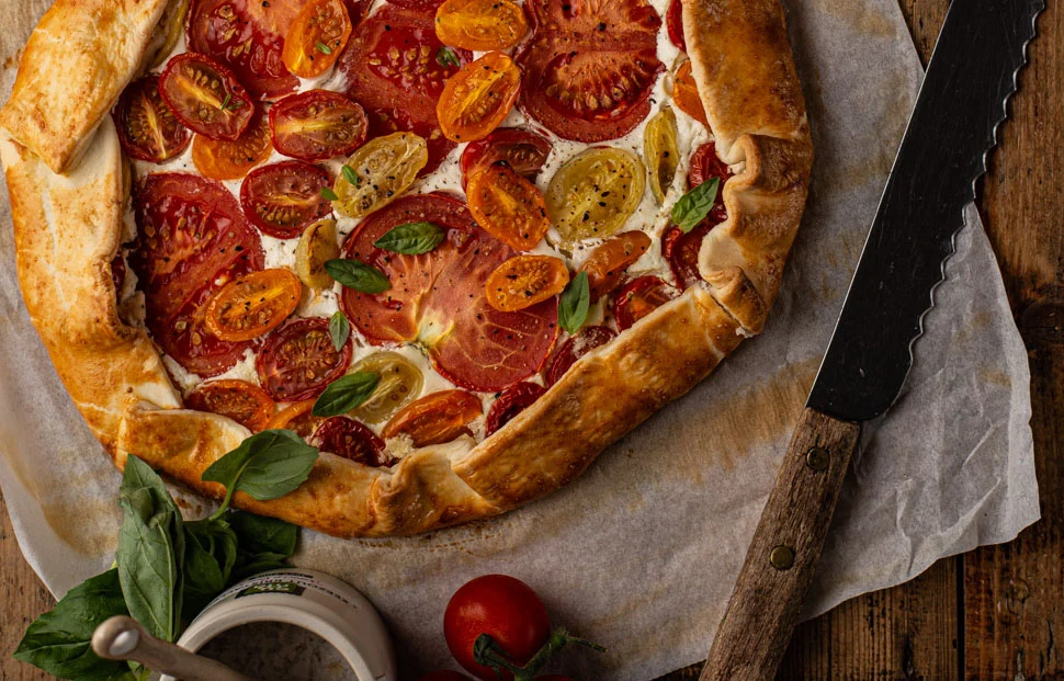 Tomatengalette met geitenkaascreme