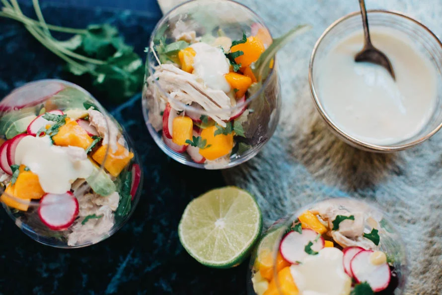 Kipcocktail met mango & wasabimayonaise 2 Kipcocktail met mango en wasabimayonaise