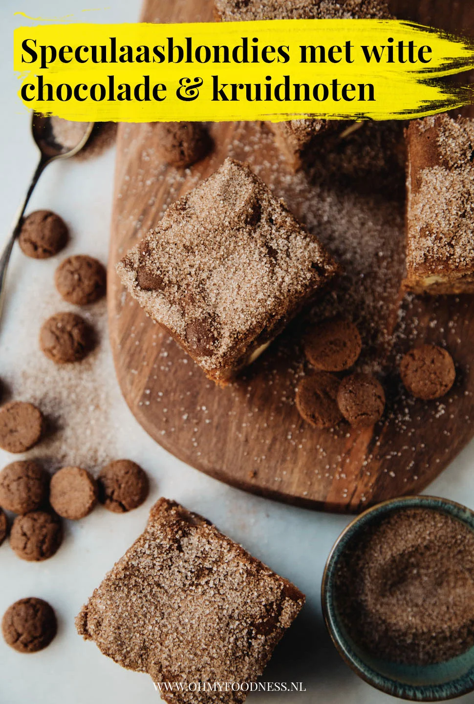 Speculaasblondies met witte chocolade en kruidnoten 3 Speculaasblondies met witte chocolade & kruidnoten