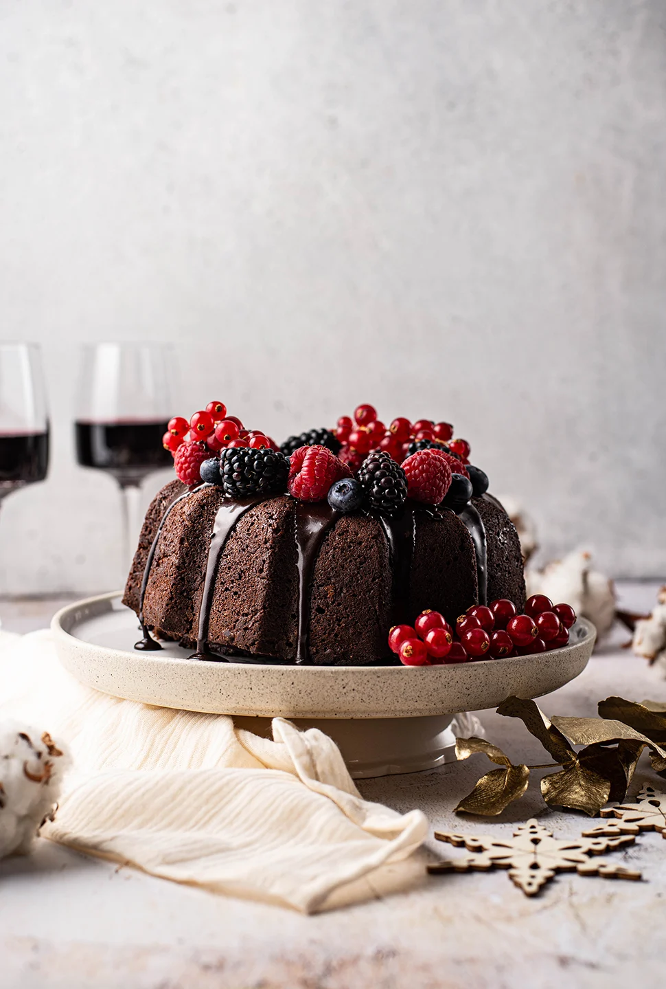 10x kleine kerst brunch hapjes 7 Chocoladetulband met rode wijn en rood fruit