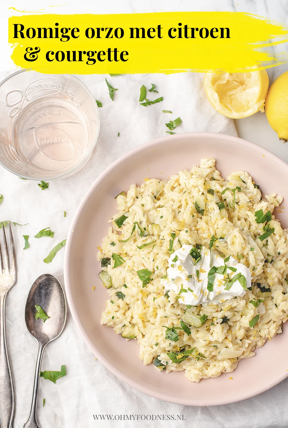 Orzorisotto met citroen & courgette 3 Orzorisotte met citroen en courgette