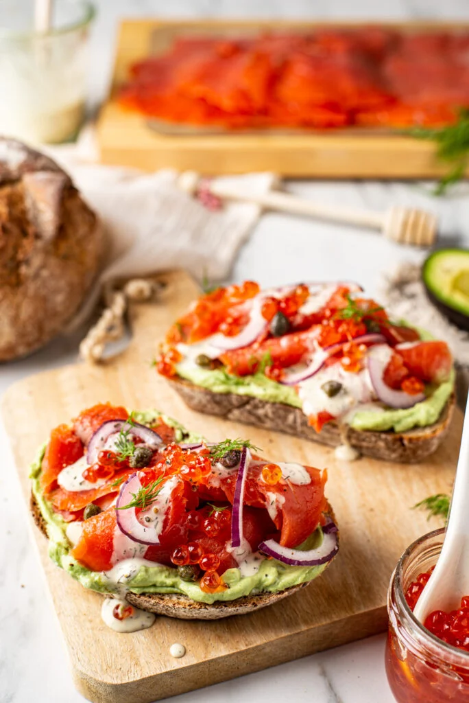 Gerookte zalmtoast met avocadocrème 42 Gerookte zalmtoast met avocadocreme