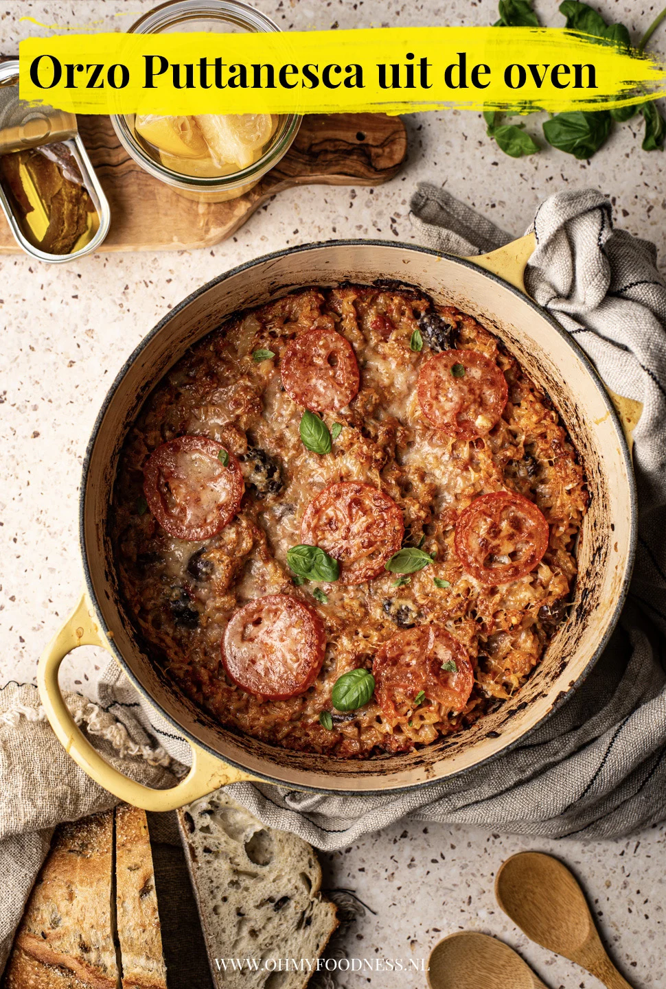Orzo Ottolenghi ovenschotel - "Orzo Puttanesca" 3 Orzo puttanesca uit de oven