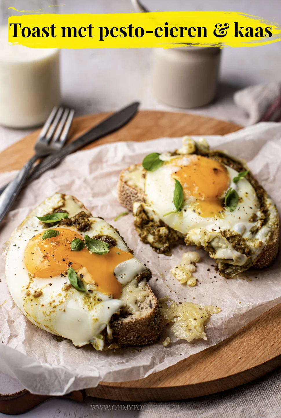 Fastfood Friday: Toast met pesto-eieren en kaas 4 Toast met pesto-eieren en kaas