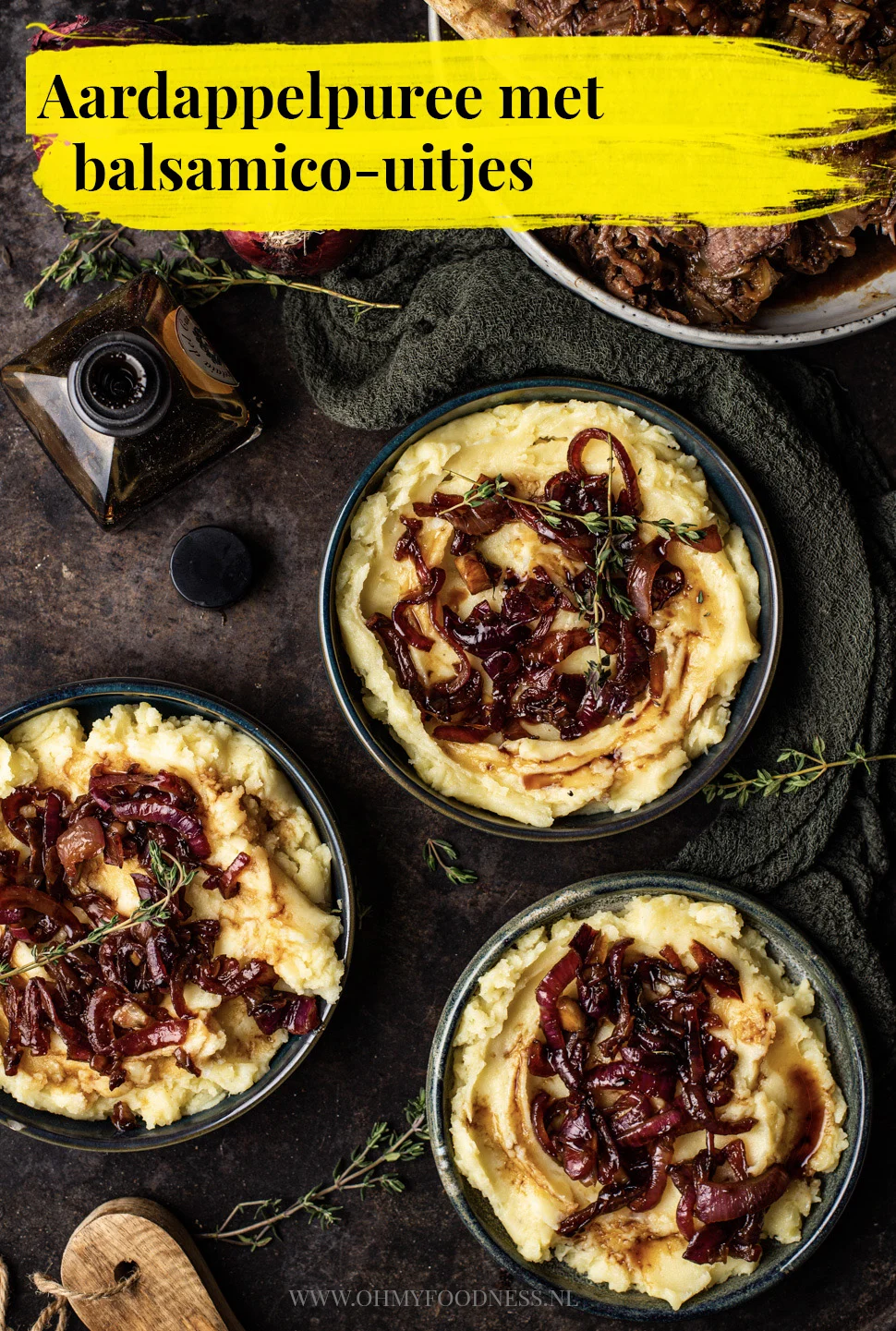 Aardappelpuree met balsamico-uitjes 3 Aardappelpuree met balsamico-uitjes