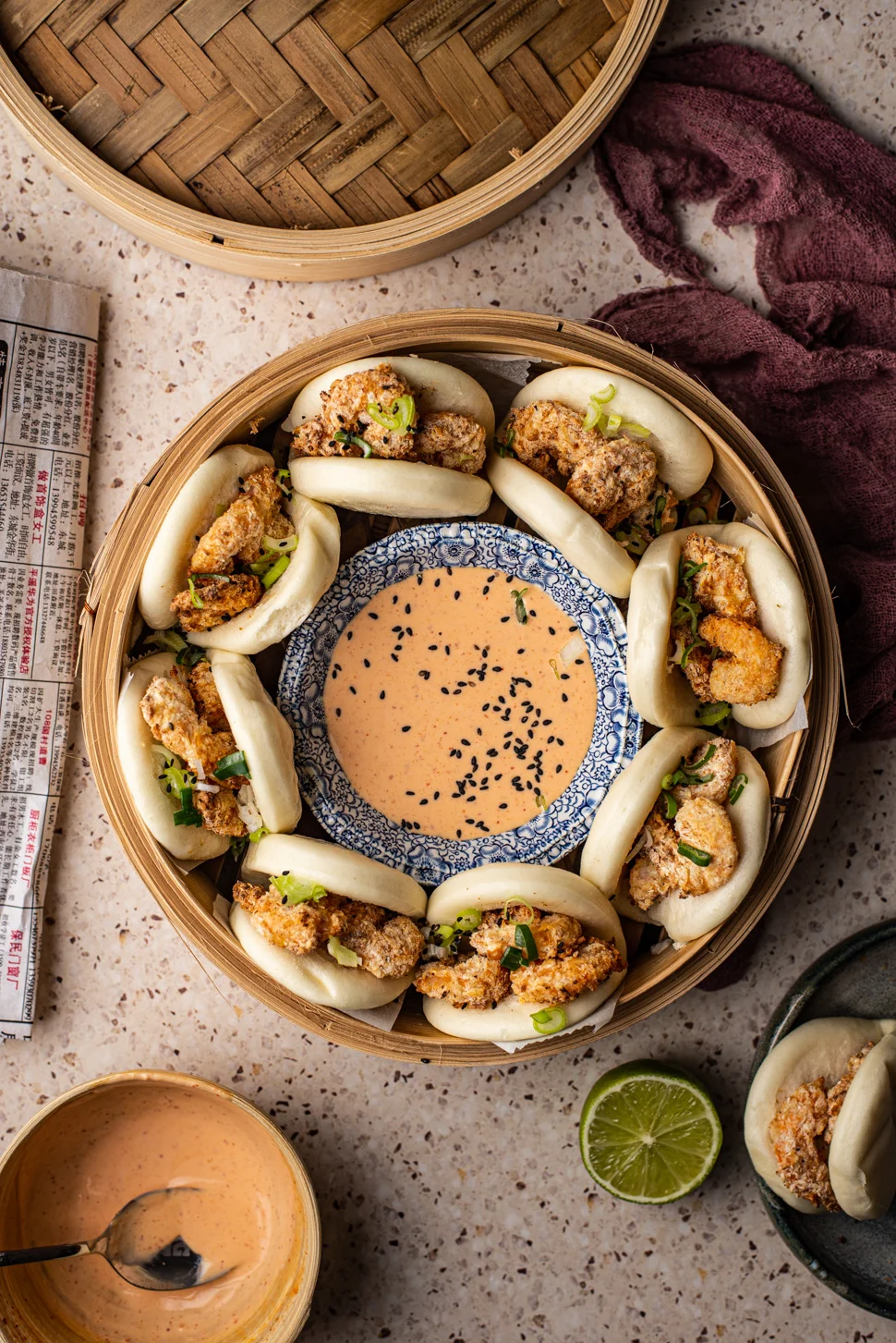 Bao's met crispy kokosgarnalen 1 Bao's met crispy kokosgarnalen