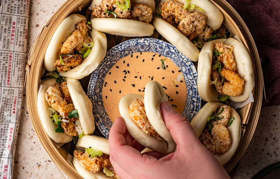 Bao's met crispy kokosgarnalen 3 Bao's met crispy kokosgarnalen