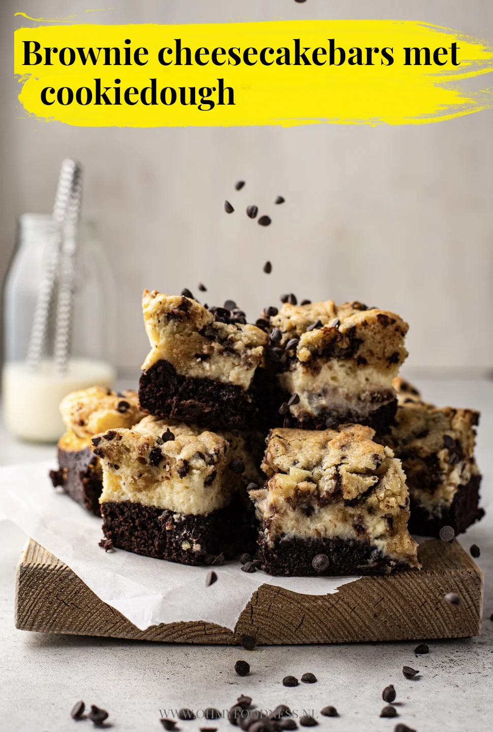 Fastfood Friday: Brownie cheesecakebars met cookiedough 3 brownie cheesecakebars met cookiedough