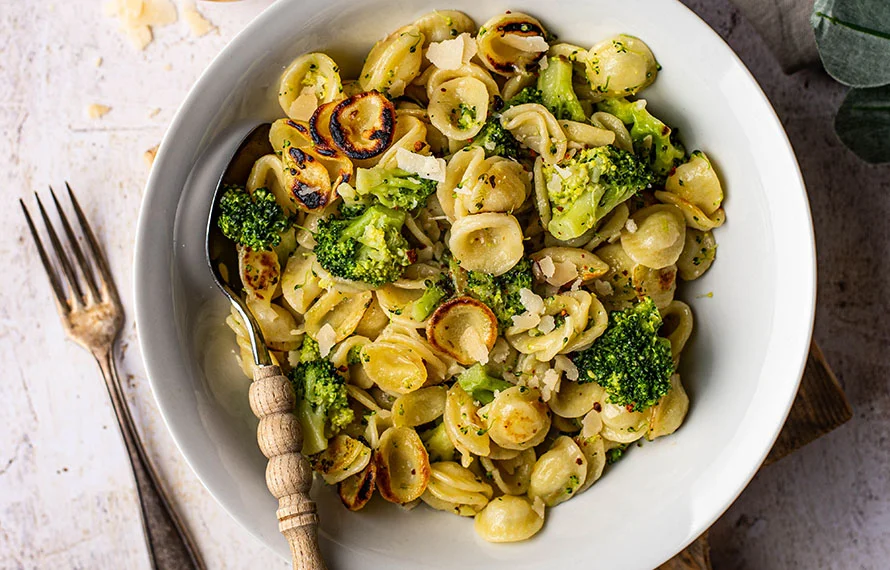 Crispy pasta met broccoli