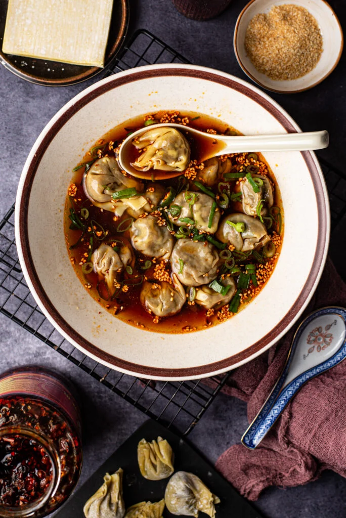 Shiitake dumplings in chilibouillon 24 Shiitake dumplings in chilibouillon