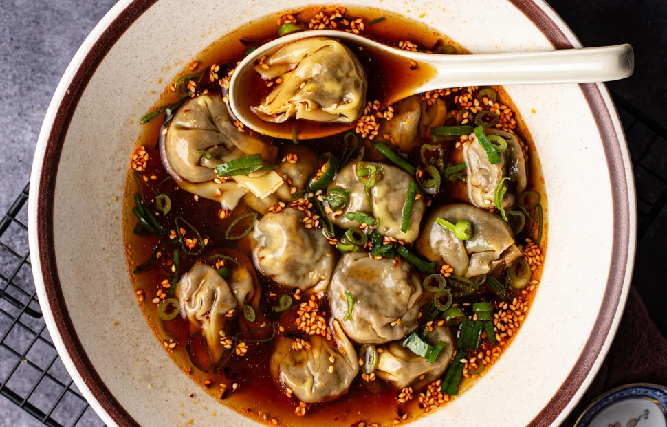 Shiitake dumplings in chilibouillon 2 Shiitake dumplings in chilibouillon