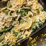 fetapasta met groene asperges en citroen