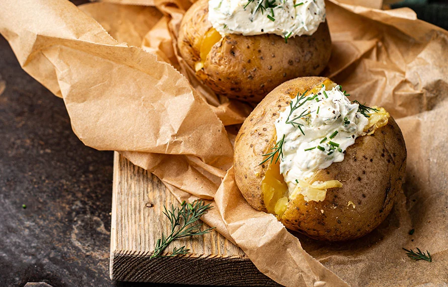 Gepofte aardappels uit de Airfryer met bieslookroom 3 Gepofte aardappels uit de airfryer