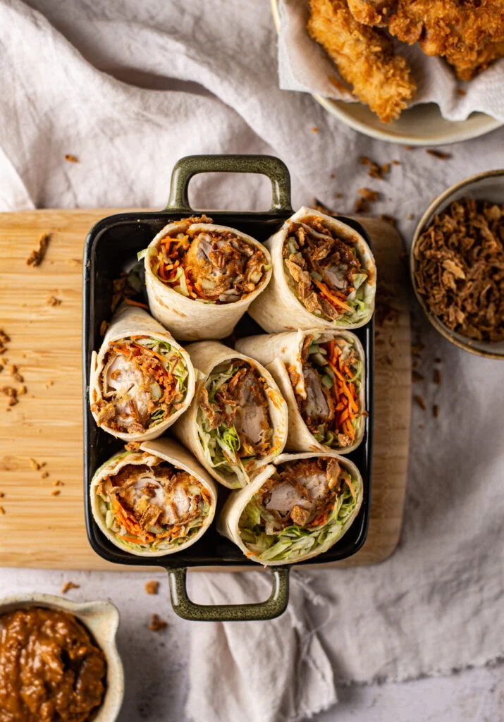 Fastfood Friday: Krokante kipsaté wraps 15 krokante kipsate wraps