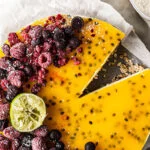 Kwarktaart met mango en passievrucht