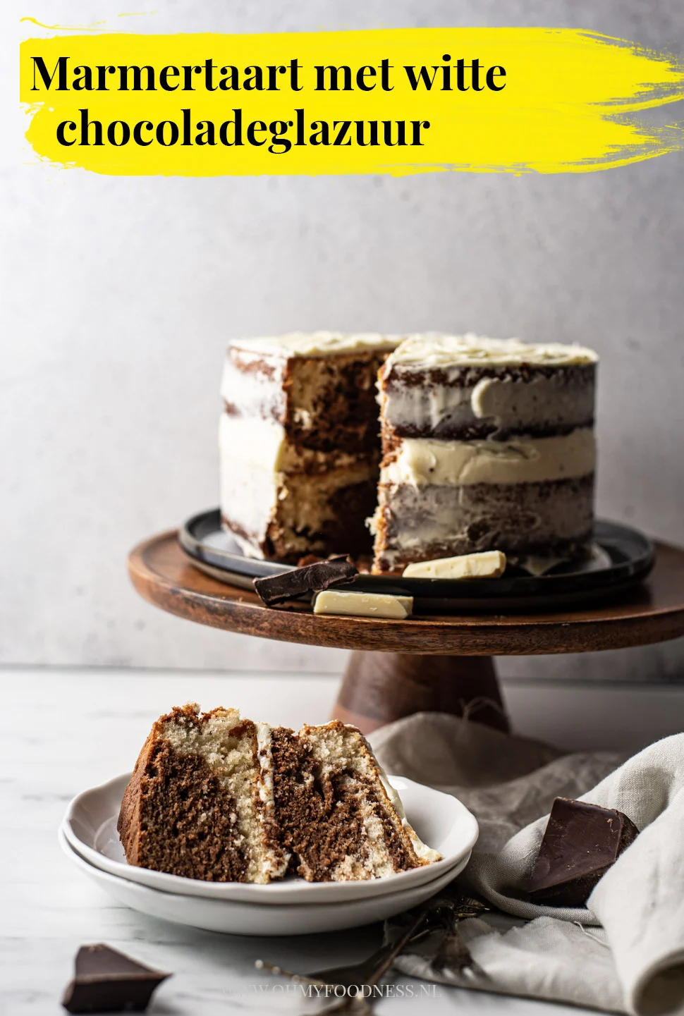 Marmertaart met witte chocoladeglazuur 3 Marmertaart met witte chocoladeglazuur