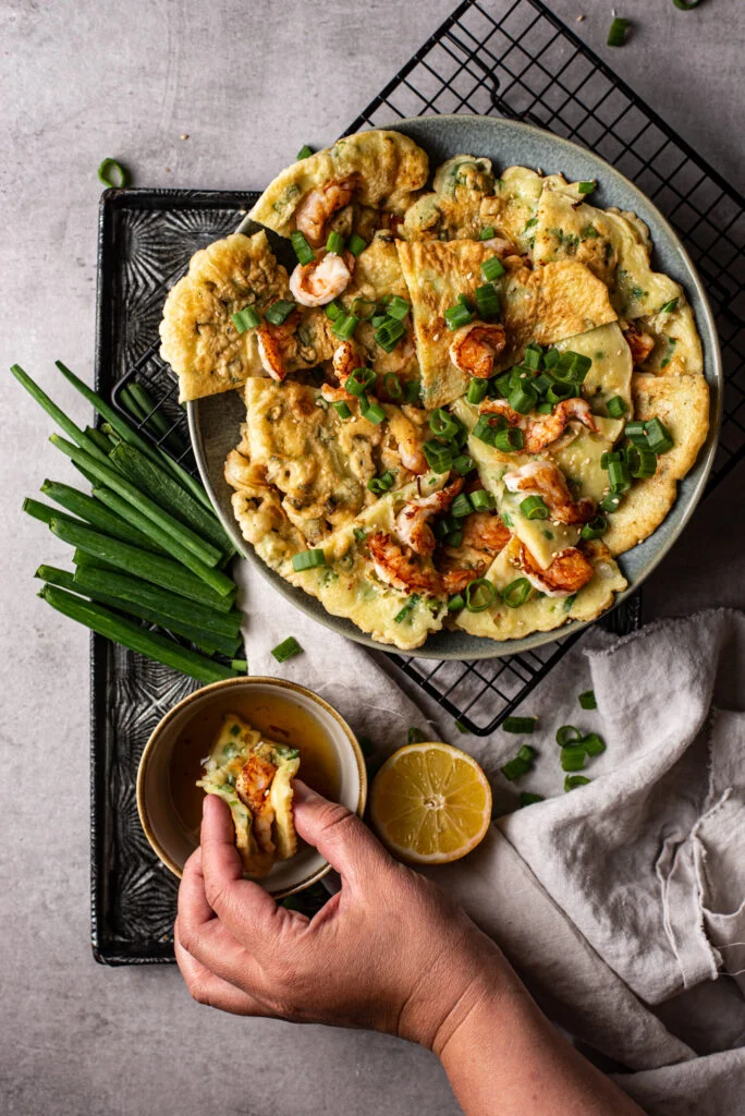 Bosui pannenkoek met garnalen 7 bosui pannenkoek met garnalen