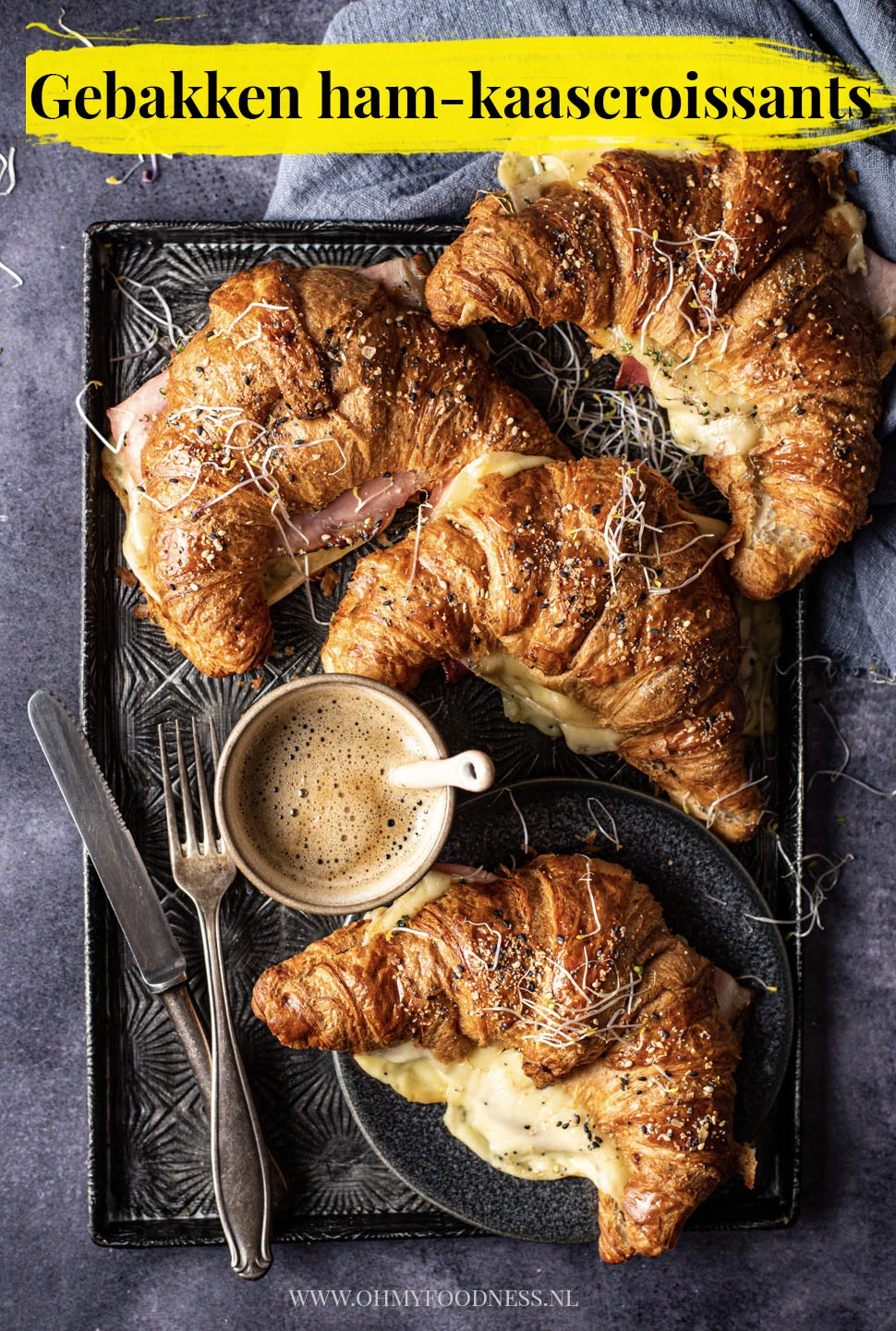 Gebakken ham-kaascroissants 3 gebakken ham-kaascroissants