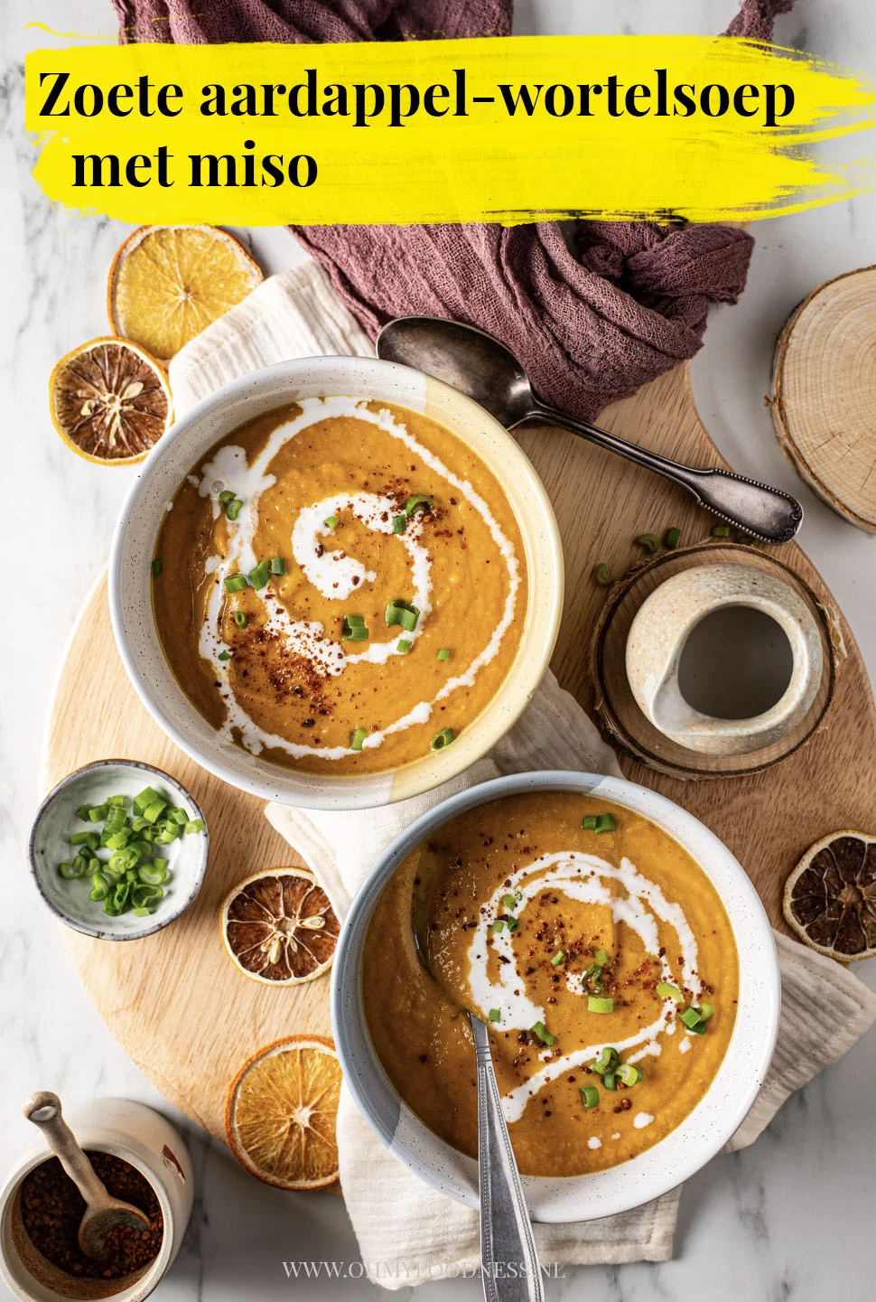 Zoete aardappel-wortelsoep met miso 3 zoete aardappel-wortelsoep met miso
