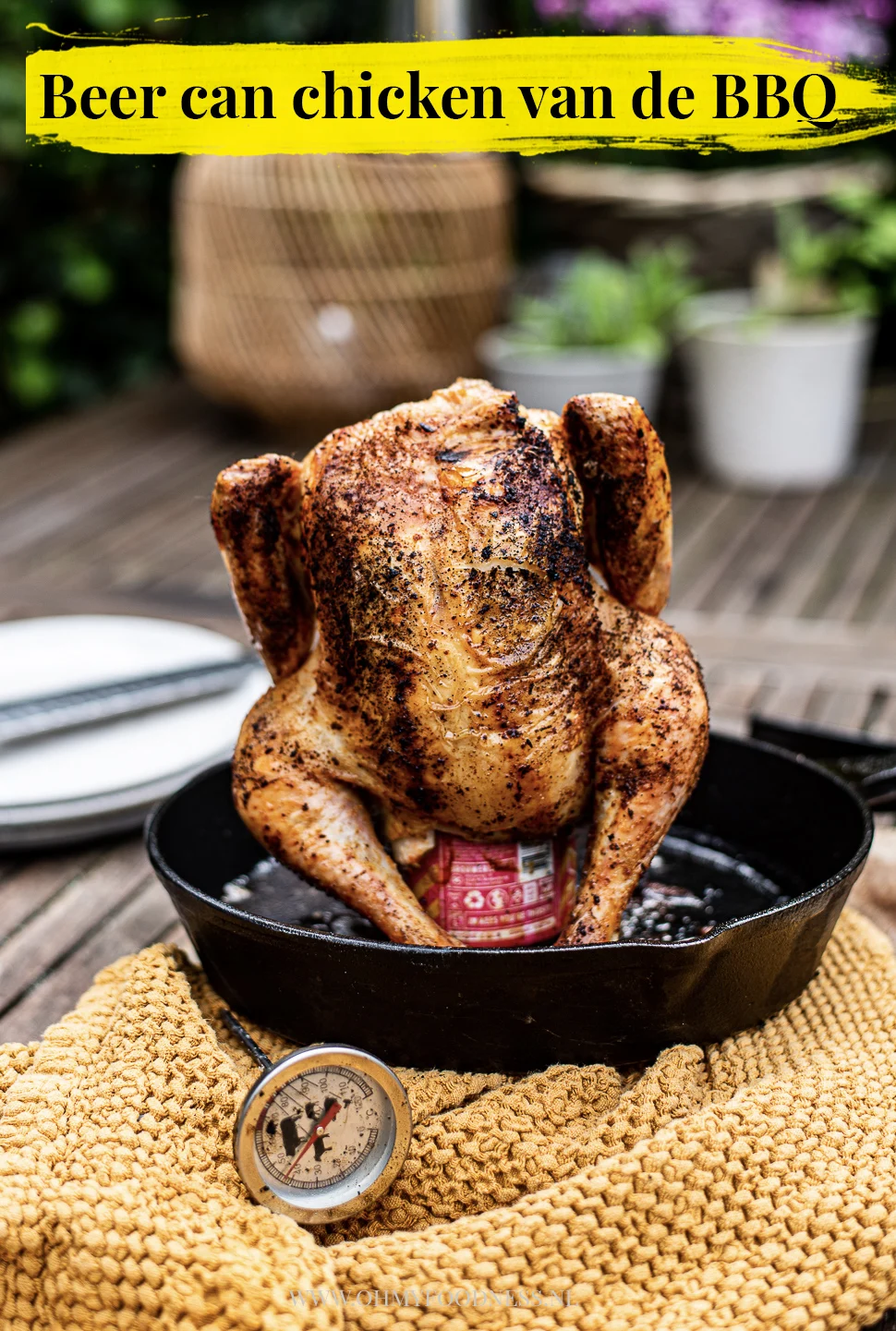 Beer can chicken van de barbecue 3 Beer can chicken van de bbq