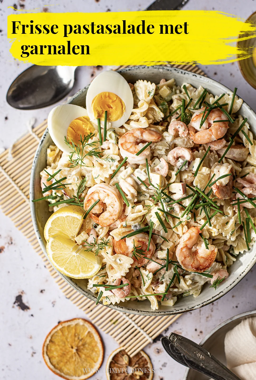 Frisse pastasalade met garnalen 3 Frisse pastasalade met garnalen