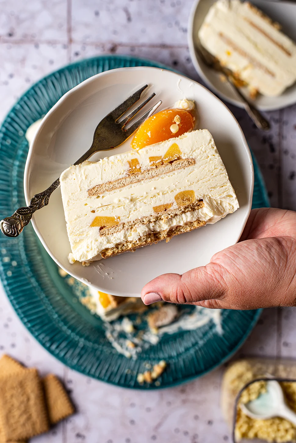 perzik viennetta met witte chocolade