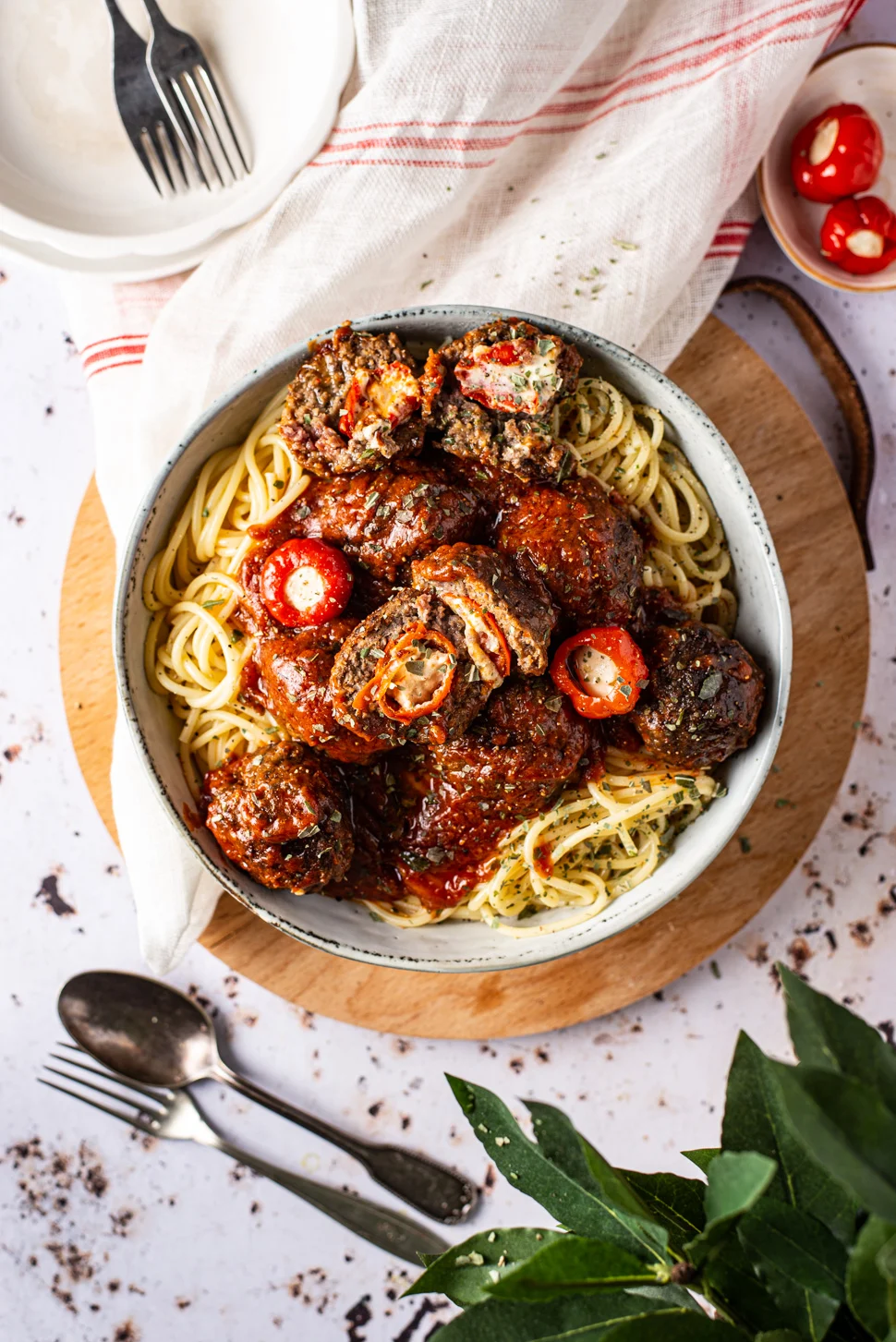 Spaghetti met gehaktballetjes 1 spaghetti met gehaktbal