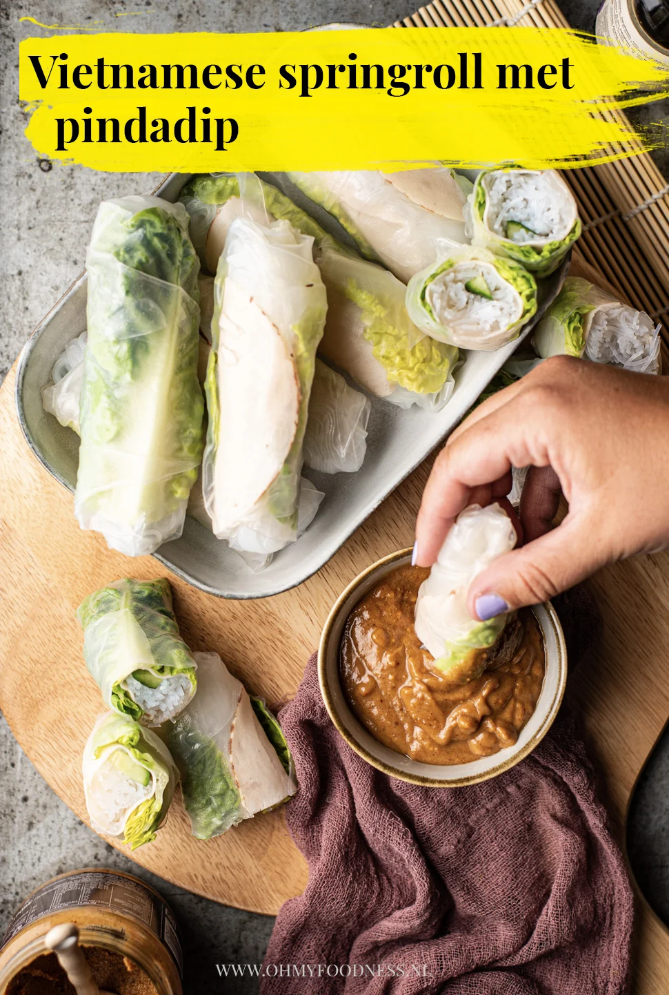Verse springrolls met pindadip 4 verse springroll met pindadip