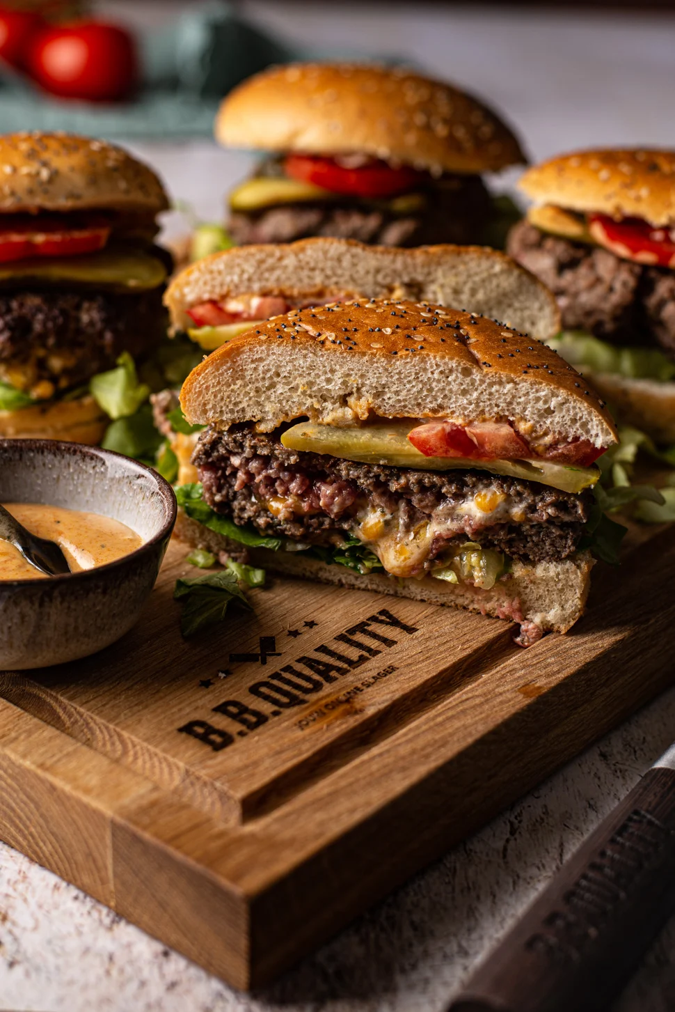 Gevulde cheeseburgers 1 Gevulde cheeseburgers