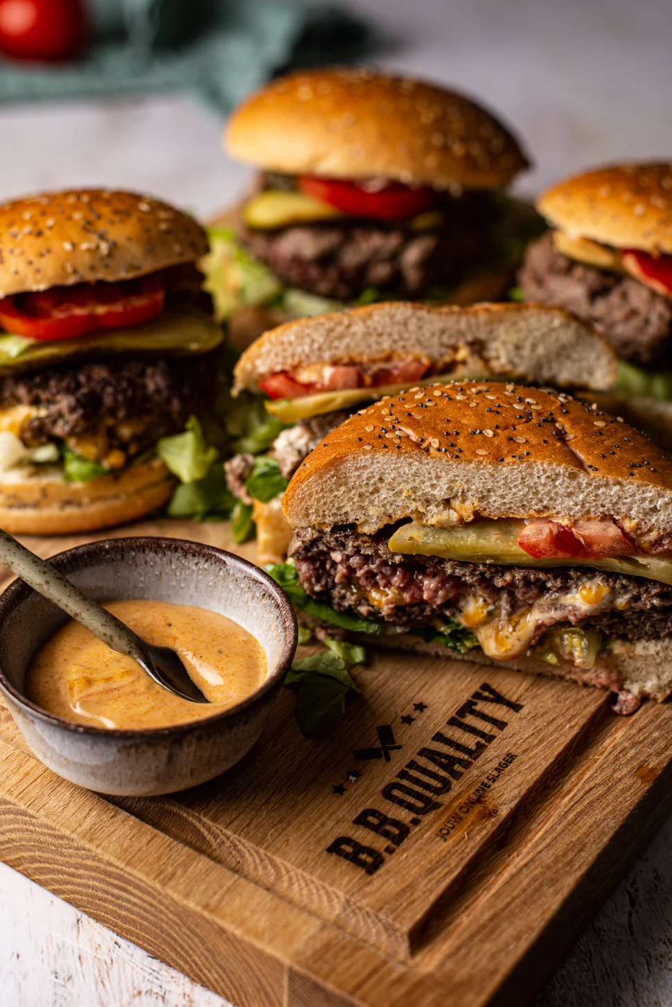 Gevulde cheeseburgers 3 Gevulde cheeseburgers