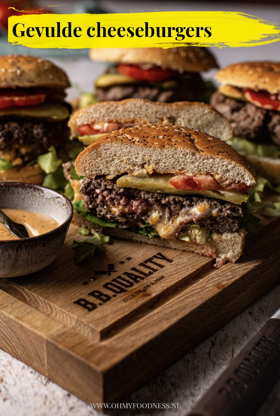 Gevulde cheeseburgers 5 Gevulde cheeseburgers