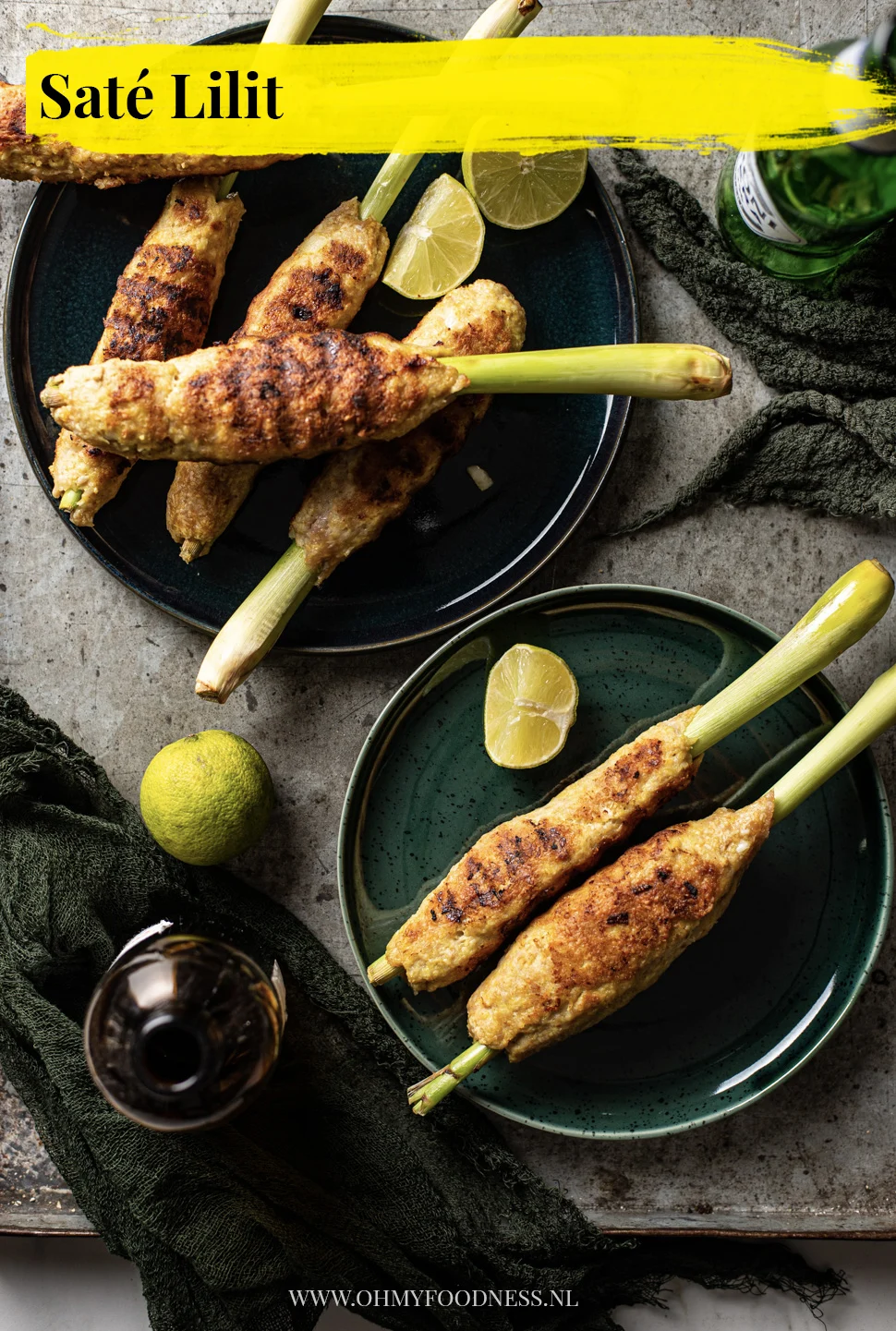 Sate Lilit (kipsaté op citroengras) 3 Sate lilit