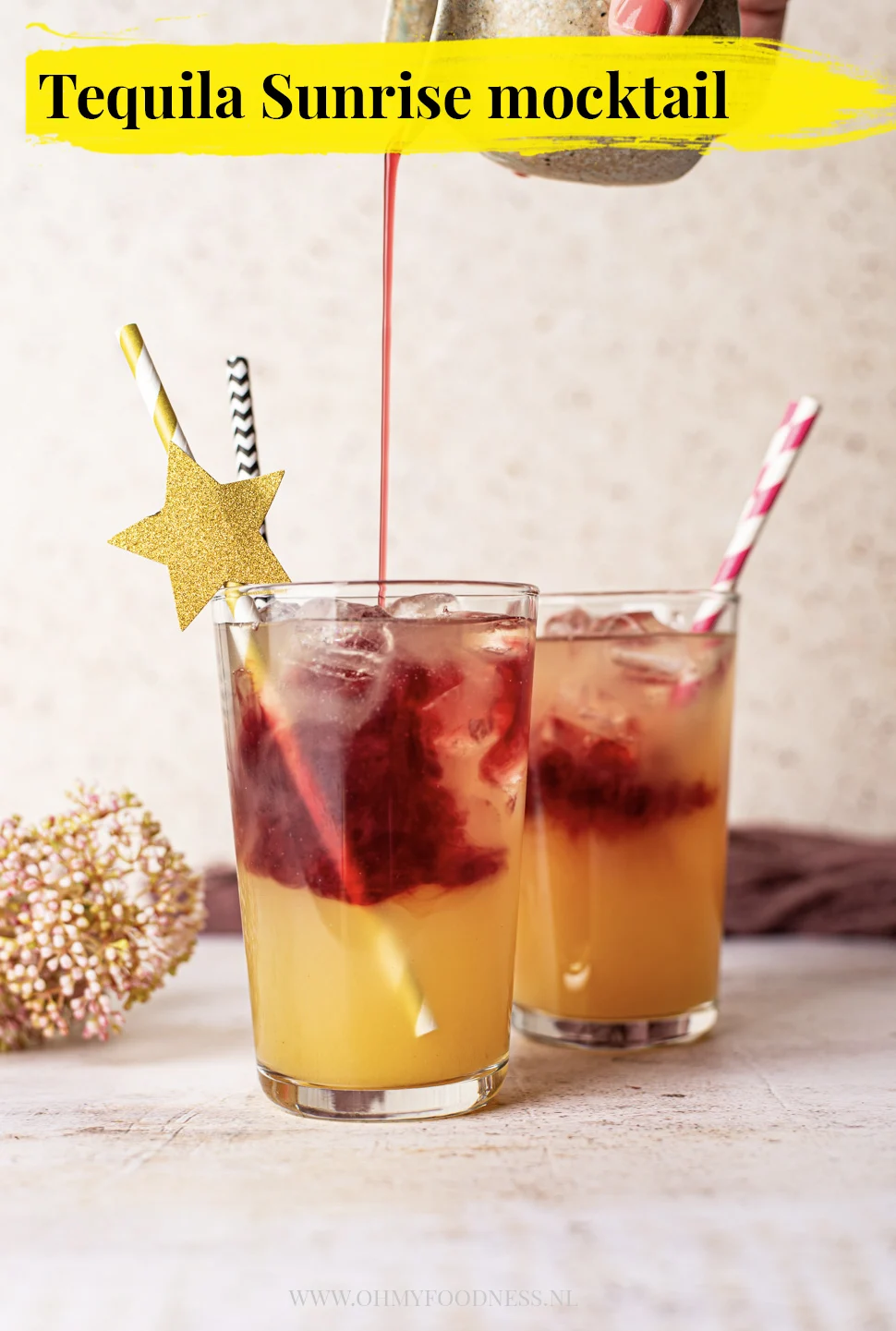 Tequila Sunrise mocktail 3 Tequila sunrise mocktail