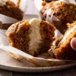 Carrotcakemuffins met roomkaasvulling