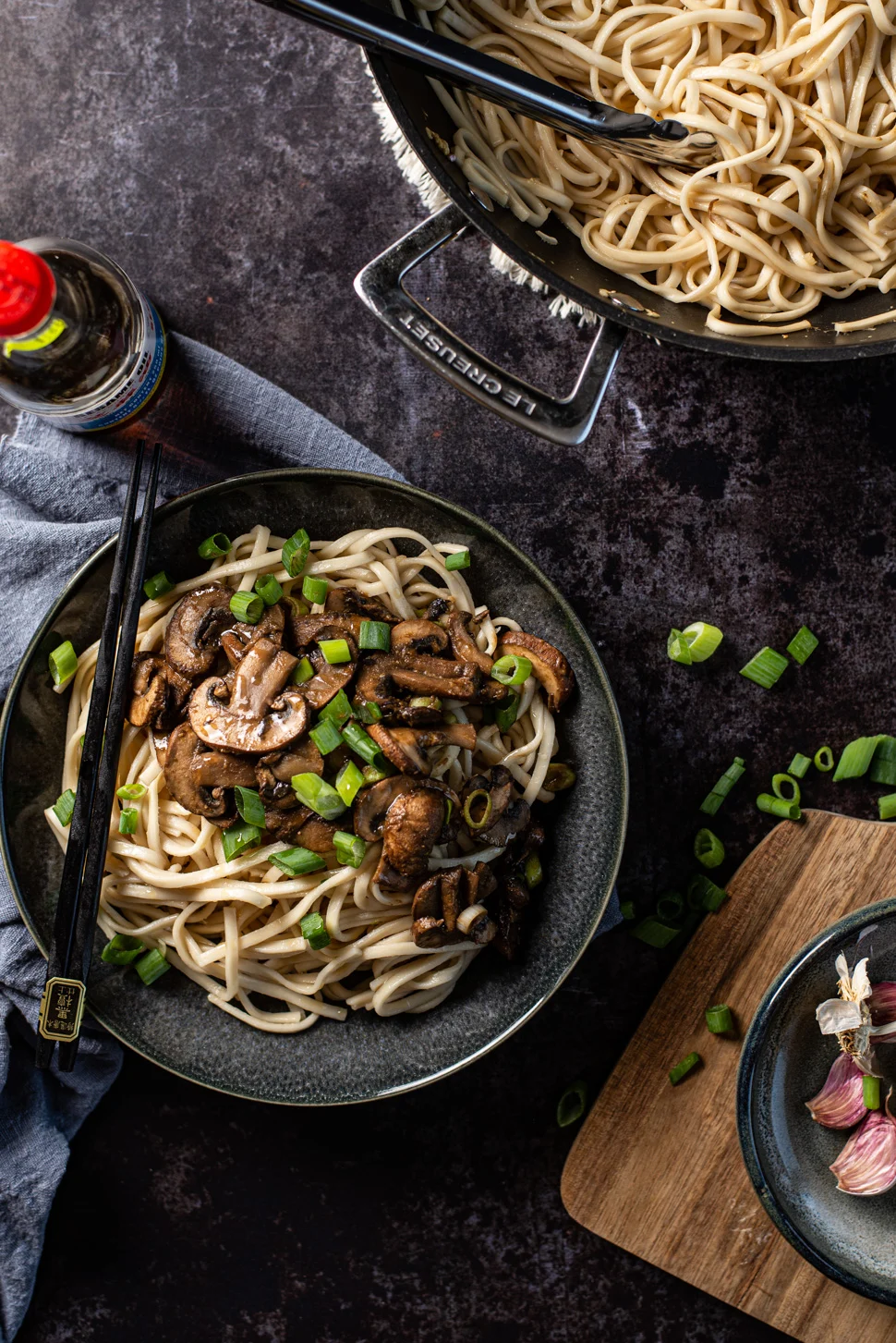 Knoflooknoedels met gemberchampignons 1 knoflooknoedels met gemberchampignons