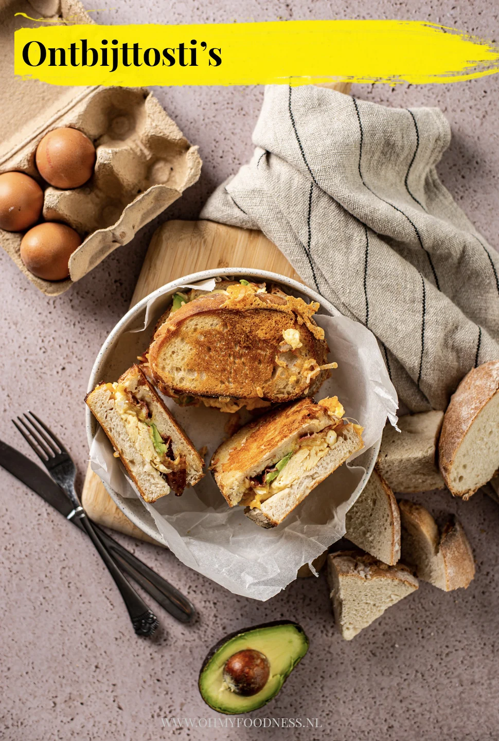 Ontbijttosti met ei (Fastfood Friday) 4 tosti voor het ontbijt