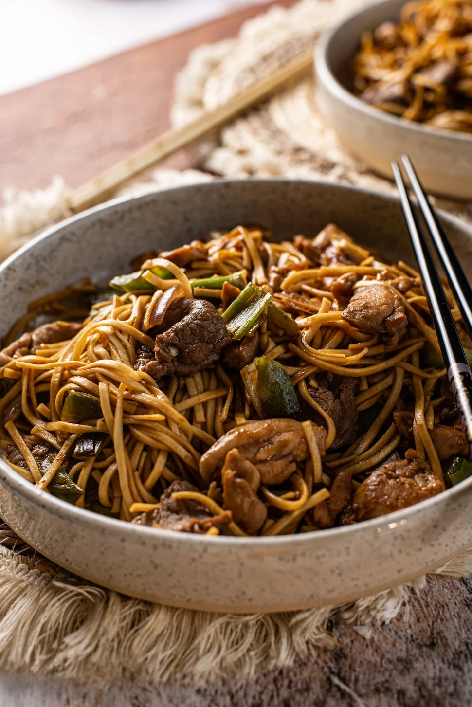 Beef Chow Mein recept met kip 2 Chow Mein noodles